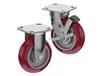 ZINC PLATED CASTERS - POLY ON ALUMINUM WHEELS