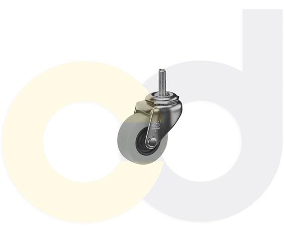 THREADED STEM CASTERS - THERMO-RUBBER WHEELS