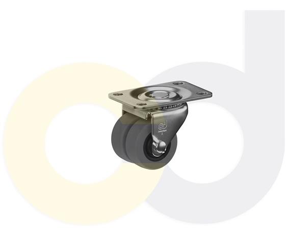 LOW PROFILE CASTERS - THERMO-RUBBER WHEELS
