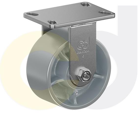 ZINC PLATED KINGPINLESS CASTER- CAST IRON WHEELS