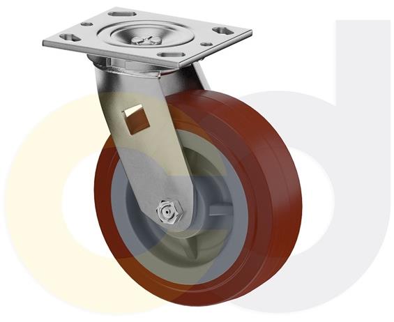 ZINC PLATED CASTERS - THERMO-URETHANE WHEELS