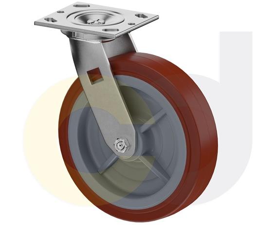 ZINC PLATED CASTERS - THERMO-URETHANE WHEELS