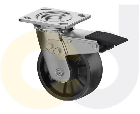 STAINLESS STEEL CASTERS - GLASS-FILLED NYLON WHEELS