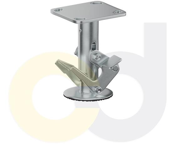 CASTERDEPOT FLOOR LOCKS - TOP PLATE 4 X 4.5 - PEDAL STYLE