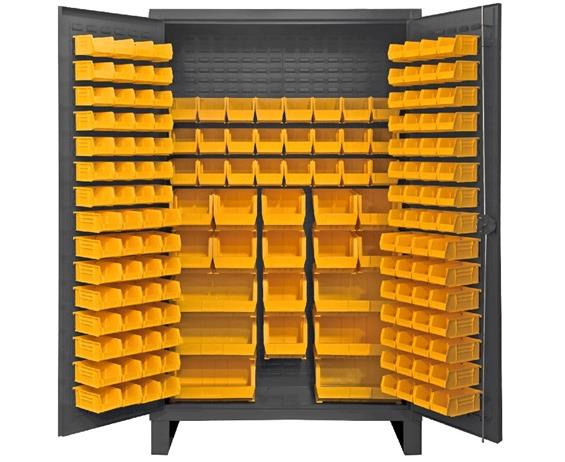 HEAVY DUTY STORAGE CABINETS WITH HOOK-ON BINS