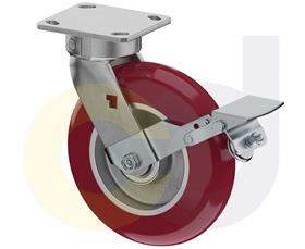 ZINC PLATED CASTERS - POLY ON ALUMINUM WHEELS