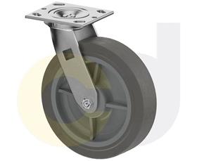 ZINC PLATED CASTERS - THERMO-RUBBER WHEELS