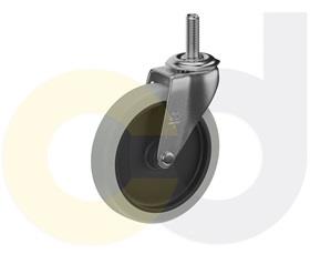 THREADED STEM CASTERS - THERMO-RUBBER WHEELS