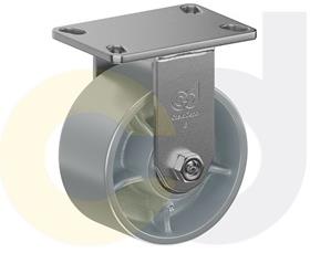 ZINC PLATED KINGPINLESS CASTER- CAST IRON WHEELS