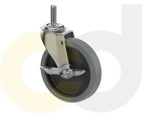 THREADED STEM CASTERS - THERMO-URETHANE WHEELS