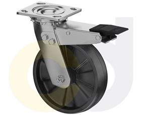 STAINLESS STEEL CASTERS - GLASS-FILLED NYLON WHEELS