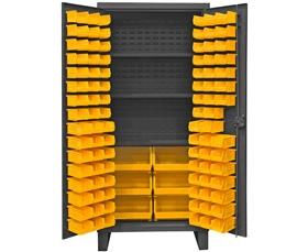 HEAVY DUTY STORAGE CABINETS WITH HOOK-ON BINS