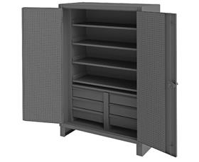 EXTRA HEAVY DUTY CABINET WITH PEGBOARD DOORS &amp; PULLOUT SHELVES