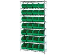 CHROME WIRE SHELVING UNITS WITH ULTRA BINS