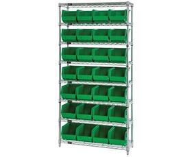 CHROME WIRE SHELVING UNITS WITH ULTRA BINS