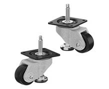 CASTERDEPOT LEVELING CASTERS - NYLON WHEEL - EXTENDED FOOT ADJUSTMENT - CAPACITIES UP TO 700 KG.