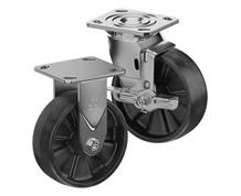CASTERDEPOT TOP PLATE CASTERS - GLASS-FILLED NYLON WHEEL- CAPACITIES UP TO 1250 LBS.